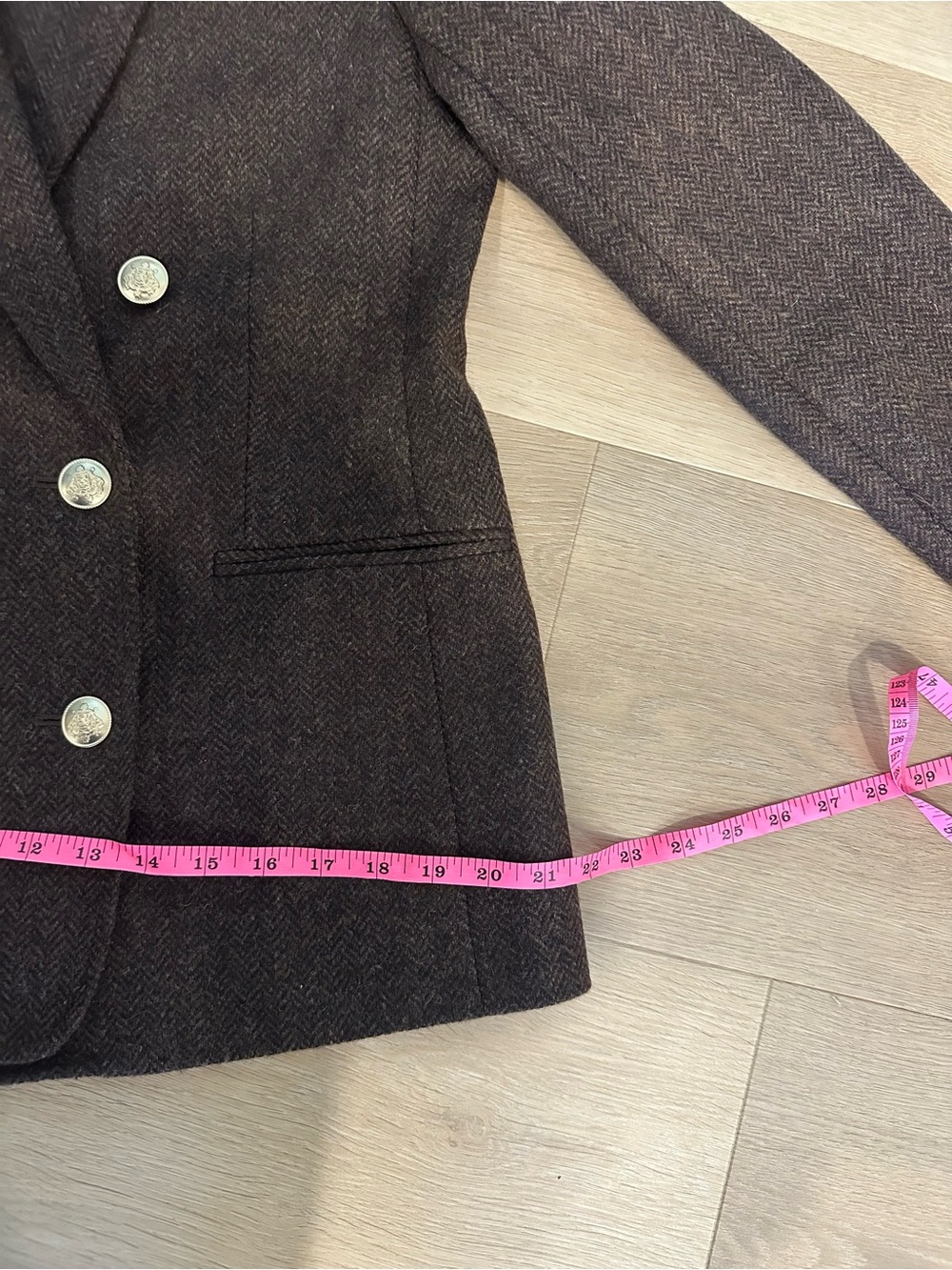 J.Crew Bristol Blazer Chocolate Umber Herringbone Wool Double-Breasted size 6 - Picture 15 of 15
